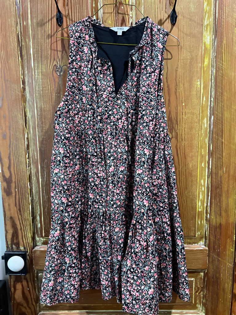 Bb Dakota Steve Madden Black Midi Dress With Orange Floral Print